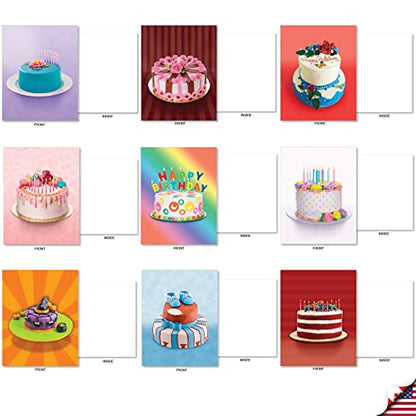 The Best Card Company - 36 Assorted Blank Notecards Bulk Box Set 4 x 5.12 Inch with Envelopes (36 Designs, 1 Each) Friendship Birthday Card Variety Pack - Cakes for All Seasons AM7074OCB-B1x36 - style: Cakes for All Seasons