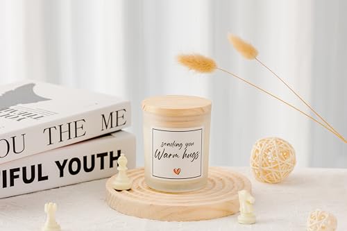 Get Well Soon Gifts, Sympathy Candle, Bereavement & Cheer Up Gifts, Sending You Warm Hugs in A Jar Candle Gift for Women, Vanilla Scented Candle, Natural Soy Wax & Natural Essential Oils - color: Warm Hugs
