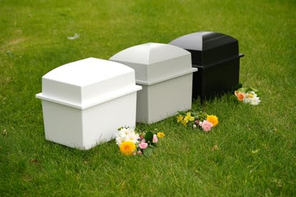 Urn Vault, Marquis, White with Nameplate - color: White, size: Large