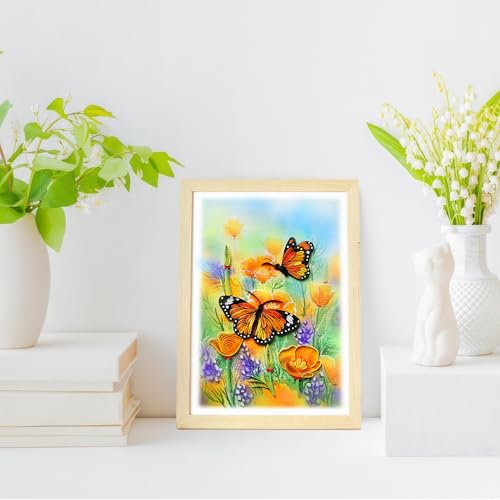 KingKraft Butterflies Quilling Card, Handcrafted Greeting Card for All Occasions, Birthday Card for Mom, Thinking of You, Get Well, Anniversary Card, Valentines Day, Mothers Day Card, Blank Inside - color: Butterflies