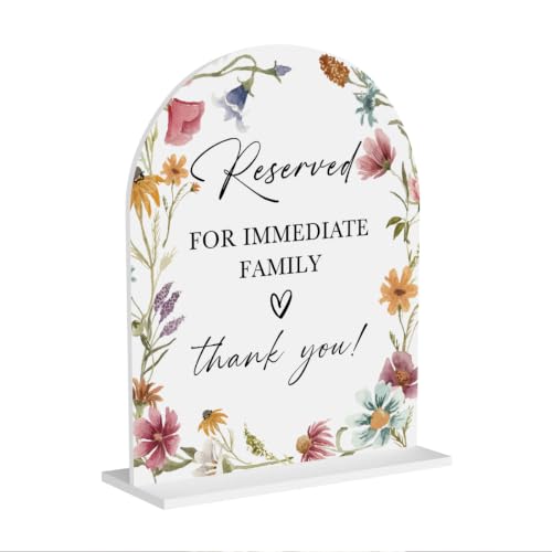 Acrylic Wedding Sign Let Love Sparkle Signs for Ceremony Modern Calligraphy White Arch Wildflowers Acrylic Table Top Signs for Wedding Reception and Event Party Table Decor 8x10 Inch - color: Let Love Sparkle