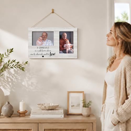 Grandparents Double Picture Frame 4x6, Grandchild Two Photo Frame - color: color-13
