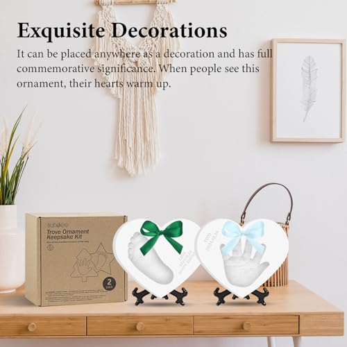 Baby & Pet Handprint Footprint Paw Print Keepsake Kit – Non-Toxic Air-Dry Clay, Makes 2 Ornaments, Perfect for Twins, Newborn, Dogs, Cats, Baby Shower, New Mom & Pet Memorial Gifts