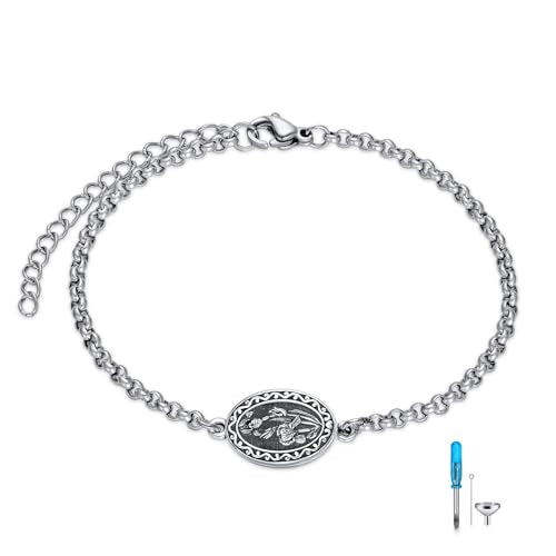 Birth Flower Urn Bracelet for Ashes for Women 925 Sterling Silver Cremation Bracelet Memorial Keepsake Jewelry for Human Ashes - style: 02-February-Iris