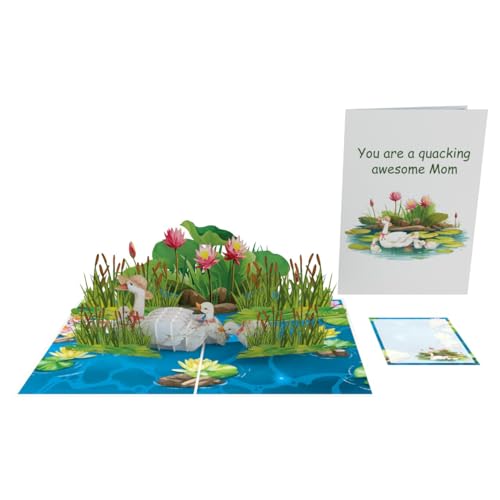 iGifts And Cards Mama Duck Birthday 3D Pop-Up Card – Funny Family 5"x7" | Mother’s Day, Heartfelt Thanks Greeting, Mom, Wife, Grandma, Stepmother, Duckling Design, Handcrafted Paper Art, Notecard - color: Mama Duck