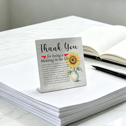 Stainless Steel Desk Plaque with Sunflower Design, Thoughtful Thank You Gift for Husband, Wife, Blessing Gratitude Gift for Boyfriend, Girlfriend, Motivational Desk Decor for Home HDESK19 - style: Husband, Wife