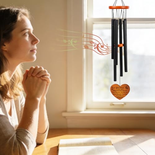 Christian Gifts for Women, 25.5" Wind Chimes with Bible Verses, Religious Inspirational Gifts for Women Mom Sister Friend, Spiritual Faith Based Gift for Birthday Baptism - color: Christian/Black