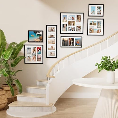 Vittanly 12x12 Collage Picture Frame, Displays 4Pcs 4x6 Pictures, Black - color: Black, size: 12x12