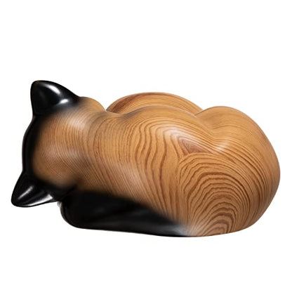 Pet Urns,Sleeping Resin Cremation Cat Urn, Cat Urns for Ashes, Small Animal Urn (Cream)… - color: Cream