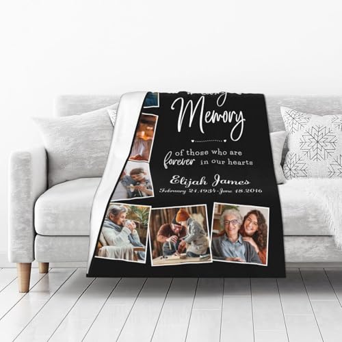 Custom Memorial Blanket, Custom Picture Blankets Customized in Loving Memory Photo Blanket - color: Memorial Blanket 21