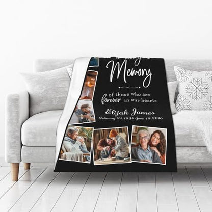 Custom Memorial Blanket, Custom Picture Blankets Customized in Loving Memory Photo Blanket - color: Memorial Blanket 21