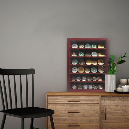 12x16 Wooden Shadow Box Frame with Removable Shelves Deep Display Case for Military Medals Keepsakes Cherry - color: Cherry, size: 12x16