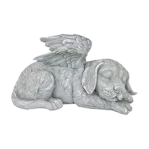 Dog Angel Wings Ornament Dog Angel Statue Mini Animal Statu for Garden Tombstones or Lawn Decoration