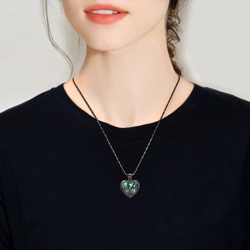 Imrsanl Guitar Pick Cremation Urn Necklace for Ashes - color: Heart-Black