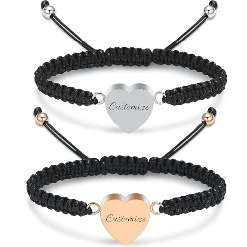 Imrsanl Heart Cremation Bracelet for Ashes Memorial Urn Jewelry - color: Rope Customize
