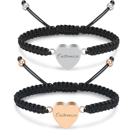Imrsanl Heart Cremation Bracelet for Ashes Memorial Urn Jewelry - color: Rope Customize
