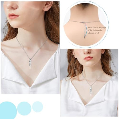 Oinsi Clear Glass Tube Cremation Urn Jewelry Ashes Holder Necklace Keepsake Memorial Pendant Including Box/Fill Kits - color: Customize-Text / Image