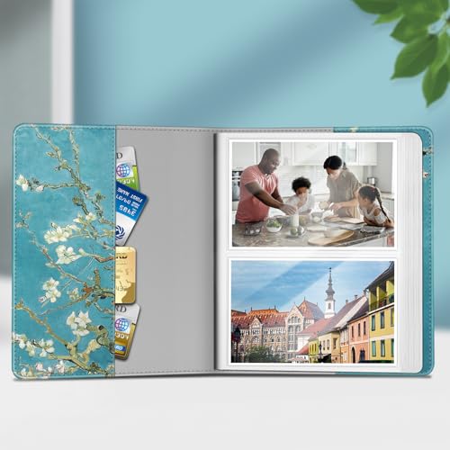 Fintie Photo Album 4x6 Photos - 112 Pockets Wallet Albums Memory Book | Vegan Leather Cover, 4X6 Picture Keepsakes, Family/Wedding/Travel Memory Book, Baby/Kids/Boys/Girls Gift, Blossom - color: blossom