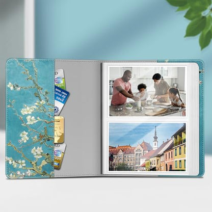 Fintie Photo Album 4x6 Photos - 112 Pockets Wallet Albums Memory Book | Vegan Leather Cover, 4X6 Picture Keepsakes, Family/Wedding/Travel Memory Book, Baby/Kids/Boys/Girls Gift, Blossom - color: blossom