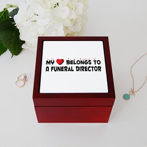 CafePress Belongs to A Funeral Director Memory Keepsake Jewelry Box, 5"x5"x3.75"