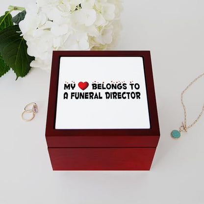 CafePress Belongs to A Funeral Director Memory Keepsake Jewelry Box, 5"x5"x3.75"