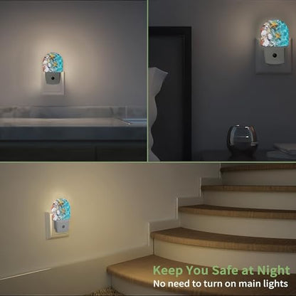 Seashell Starfish Night Light, Beach Night Light Plug into Wall with Dusk to Dawn Sensor, LED Lamp Energy Saving Lights for Men Women Boys Girls,Lamp for Bedroom Bathroom Hallway - color: Seashell Starfish on Beach