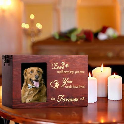 DGDCDV Pet Memorial Urns for Dogs or Cats Ashes with Photo Frame - size: X-Large