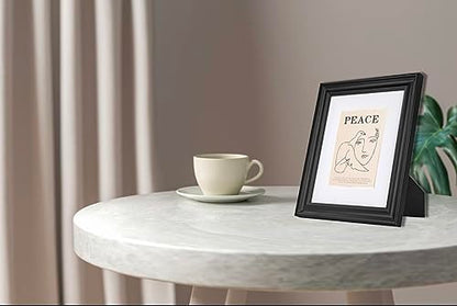 8x10 Picture Frames Black, Display Picture 5x7 with Mat, Wooden Photo Frame for Table Top and Wall Mounting, 2 Pack - color: Black, size: 8x10-2P