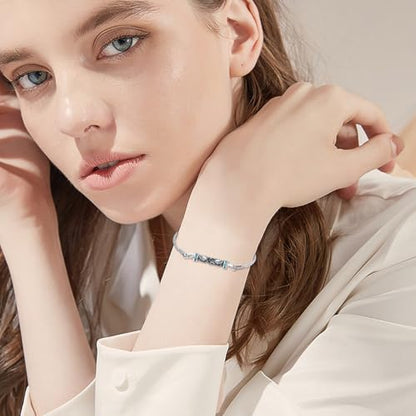 Urn Bracelet For Ashes 925 Sterling Silver Abalone Shell Cremation Keepsake Pendant Locket Bracelet For Women Men - style: Pet Wing