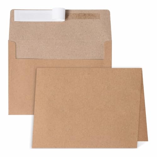 30 Sets A4 Cards & Envelopes 4x6, Kraft Blank Folded Cards Rustic Wedding - color: Kraft, size: 30 Pack A4 (4.72x6.50in) Cards and Envelopes