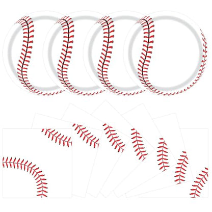 40 Pcs Baseball Plates and Napkins Set, Large 9 Inch Party Plates - color: Baseball