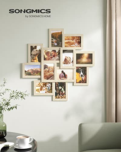 SONGMICS 12-Pack 4 x 6 Collage Picture Frames with Glass Front - color: Natural Beige, size: 12 Pack