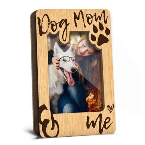 Dog Mom and Me Fridge Magnetic Memorial Picture Frames for Dog Mom Pet Lover Women Girls Friends Puppy Memorial Keepsake Refrigerator Decor Wooden Magnetic Photo Frames 2.5x3.5 Photos - YT0223 - color: dog 03
