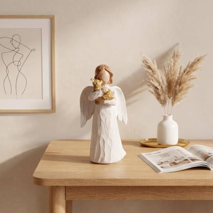 Pet Angel Figurine, Resin Angel Statue for Dog Pet Lovers | Angel embracing beloved pet, heartfelt gift for dog lovers, pet lovers and anyone who treasures faithful companionship - color: Pet