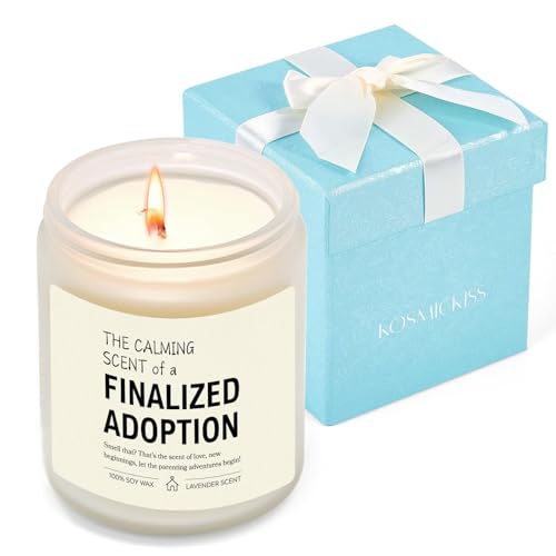 Adoption Gifts for Girls, Boys, Parents, Adoption Day Gifts for Family | New Family Beginnings Gift for Newly Adopted Mom Adoptive Dad, Lavender Scented Candle with Gift Box - color: Adoption Gifts