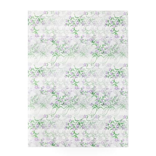 TINYFUTURE 100 Sheets Flower Gift Wrapping Tissue Paper Recyclable Greenery Botanical Packaging Bag for Wedding Birthday Showers Art Craft Party Favor Decoration - color: Purple
