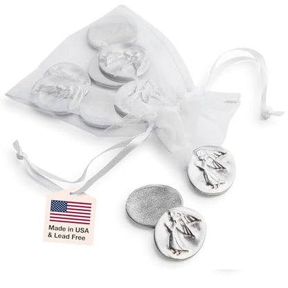 DANFORTH Pocket Angel Token Bag of 10, Lead-Free Pewter Coins, Made in USA | Guardian Angel Pocket Charms, Keepsake Coins for Encouragement, Remembrance & Spiritual Gifts - color: Angel Coins Bag Of 10