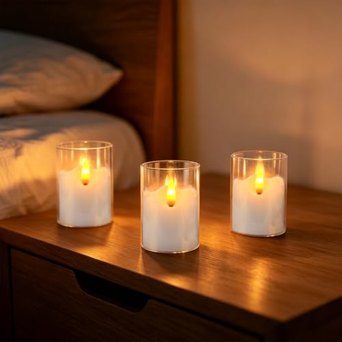 24 flickering flameless LED candles, small cylindrical tea lamp candles - color: white1-24Pack