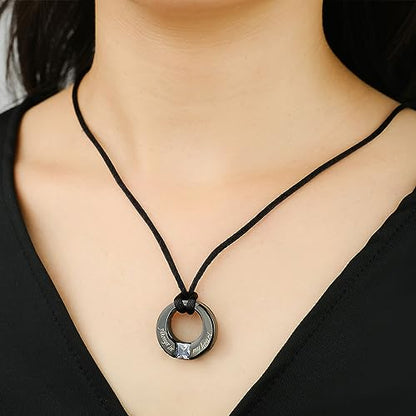YOUFENG 3 Pieces Cremation Urn Necklaces for Ashes Keepsake Cremation Jewelry Cross Round Bar Birthstone Crystal Stainless Steel Memorial Pendant for Women Men - color: Clear Zircon