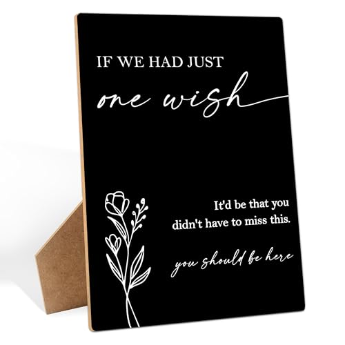 In Loving Memory Sign for Wedding Reception, Memory Table Sign for Funeral and Wedding Reception Decorations, 8x11" Black Wedding Memorial Sign Memorial Decorations for Loss of Loved One, 02 - style: If We Had Just One Wish