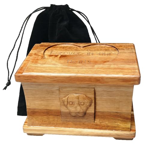 Pet Memorial Urns for Dogs or Cats Ashes, Solid Acacia Wooden Funeral Pets Memorial Urns, Cremation Urns Keepsake Memory Box for Loss Pets, Ashes Urn for Pets (Natural Color, M) - color: Natural Color, size: Medium