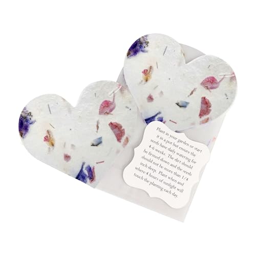 24 Favor Set, Mixed Heart Gift Wrap Tags with Wildflower Seeds | Writable Gift Wrap Tags for Baby Showers, Wedding Gifts, Mom's Birthday Present, Party Favors, DIY Crafts, & Life Events - color: Mixed Heart, size: 24 Count