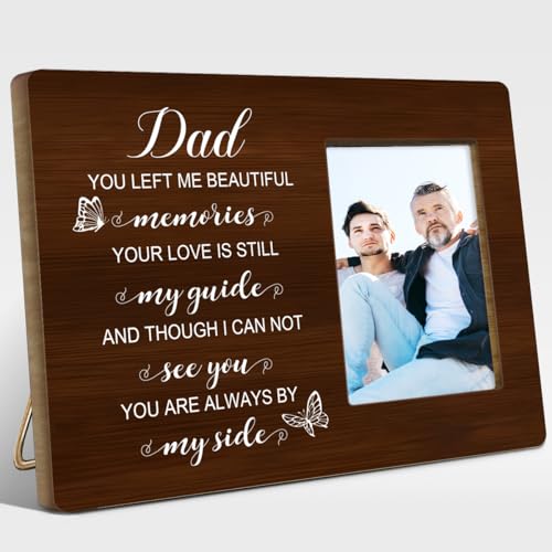 You Left me Beautiful Memories Wood Picture Frame,Memory Gifts for Loss of Dad,Memorial Gift for Loss of Dad,Sympathy Gifts Condolences Gift - style: Dad-1