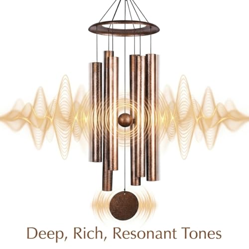 HOHIYA 50" Extra Large Outdoor Wind Chimes Deep Tone Aluminum - size: 50inch Copper Vein