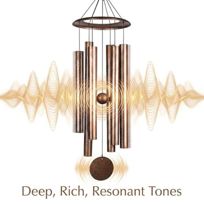 HOHIYA 50" Extra Large Outdoor Wind Chimes Deep Tone Aluminum - size: 50inch Copper Vein