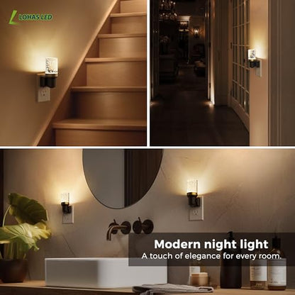 L LOHAS LED Night Light, Dimmable Bubble Night Lights Plug into Wall | 2 Pack Automatic Night Lights Plug in, Auto Light Sensor, Adjustable Brightness 3000K LED Night Light, Bedroom Hallway Hom - color: Bubble-3000K, size: 2 Pack