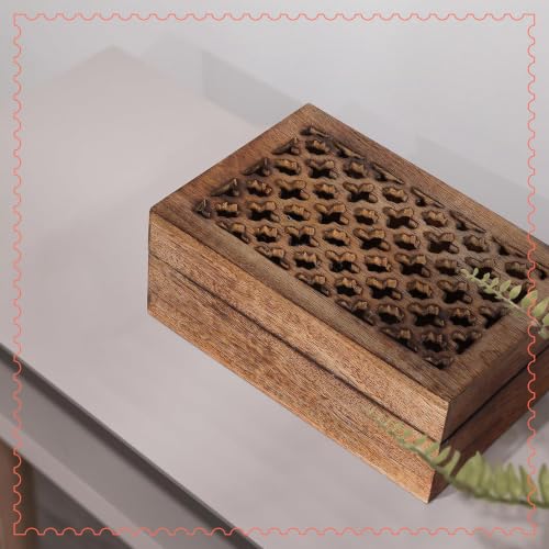 Mela Artisans Trellis Wood Storage Box - Medium Burnt, XL - color: Medium Burnt, size: Extra Large