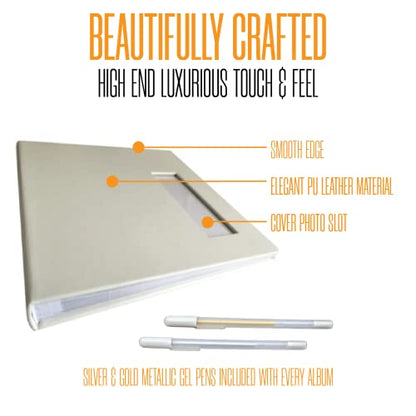 2x6 Strip Album, White Cover White Pages, 2 Gel Pens, 5pk - color: White, size: 5