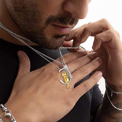GOLDCHIC JEWELRY Urn Necklaces for Ashes, Stainless Steel Pet/Cross/Birthstone/Tree of Life Personalized Keepsake Memorial Jewelry for Women - color: Cat - 18k Gold Plated, style: No Engraving