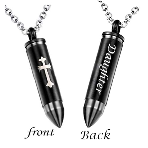 Celtic Cross Bullet Urn Necklaces for Ashes Cremation Jewelry Keepsake Memorial Pendant - style: Daughter